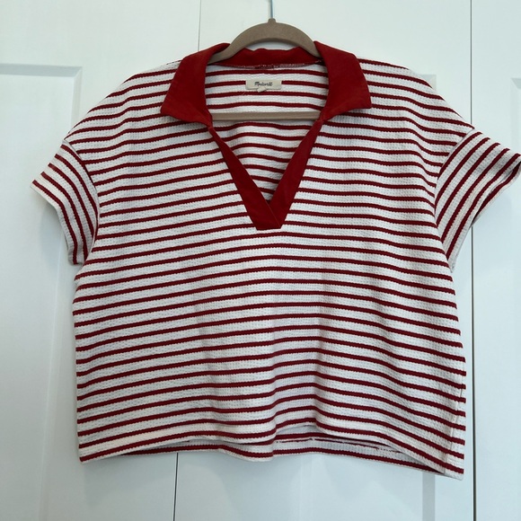 Madewell Tops - Madewell Stripe Polo Shirt L